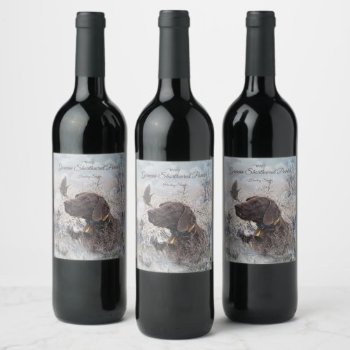 German Shorthaired Pointer Wine Label