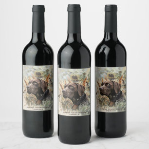 German Shorthaired Pointer Wine Label