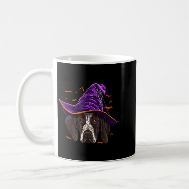 German Shorthaired Pointer Witch Funny Halloween Coffee Mug (Left)