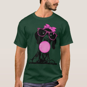 German Shorthaired Pointer with bubble gum bandana T-Shirt