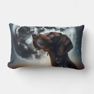 German Shorthaired Pointer with Moon and Stars Lumbar Pillow