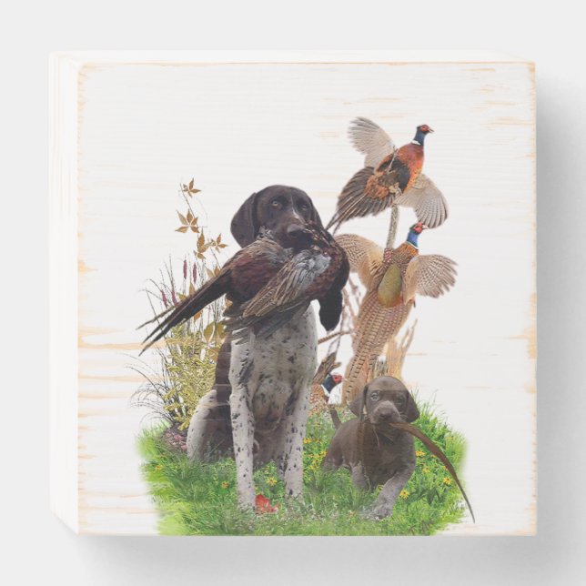 German Shorthaired Pointer Wooden Box Sign (Front Horizontal)