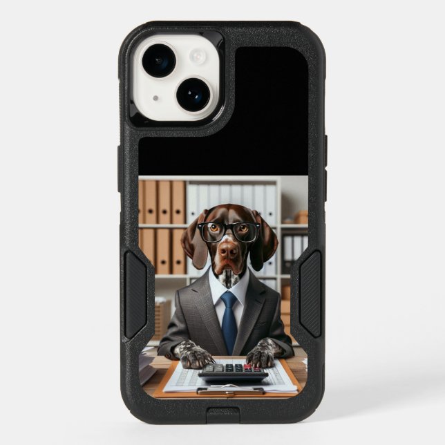 German Shorthaired Pointer working Accountant Otterbox iPhone Case (Back)