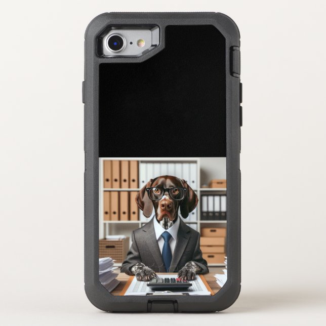 German Shorthaired Pointer working Accountant Otterbox iPhone Case (Back)