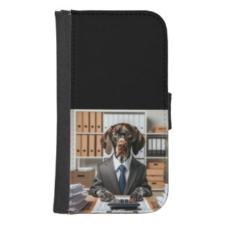 German Shorthaired Pointer working Accountant Galaxy S4 Wallet Case