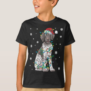 German Shorthaired Pointer Wrapped In Christmas Li T-Shirt