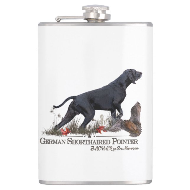 German Shorthaired Pointer, ZACHAR  Flask (Front)