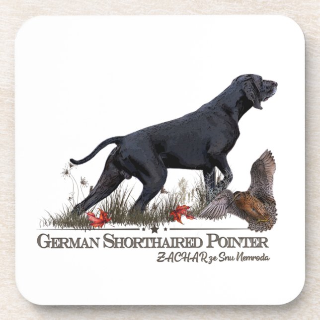 German Shorthaired Pointer, ZACHAR Tapestry Poster Beverage Coaster (Front)