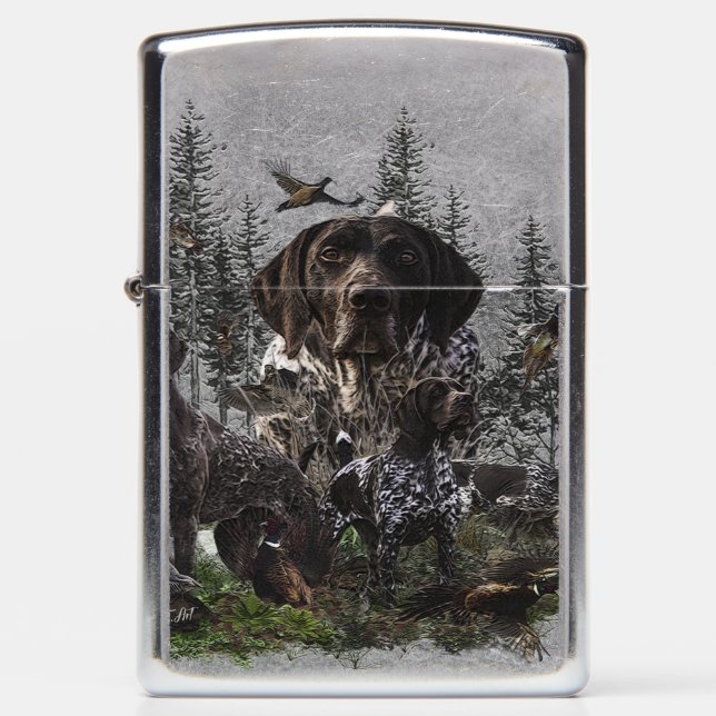 German Shorthaired Pointer   Zippo Lighter (Front)