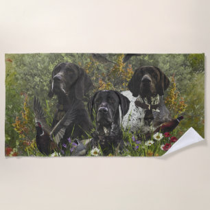 German Shorthaired Pointers Beach Towel