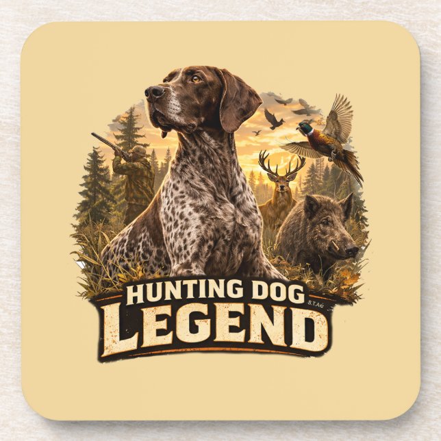 German Shorthaired Pointers  Beverage Coaster (Front)