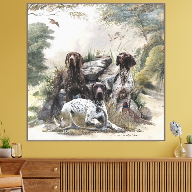 German Shorthaired Pointers  Canvas Print (Insitu(LivingRoom))