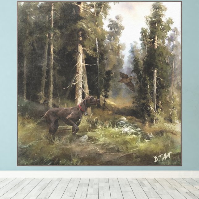 German Shorthaired Pointers  Canvas Print (Insitu(Wood Floor))