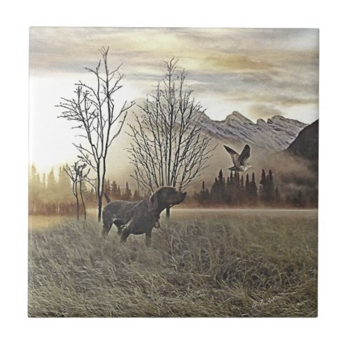 German Shorthaired Pointers Ceramic Tile