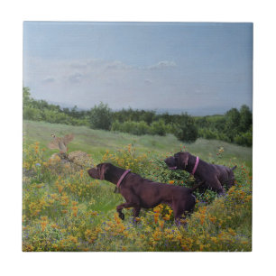 German Shorthaired Pointers Ceramic Tile