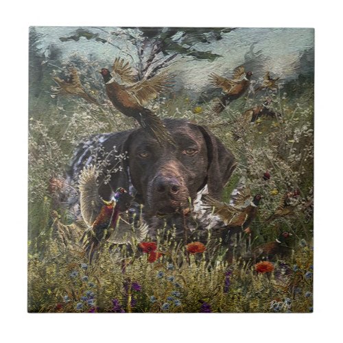 German Shorthaired Pointers Ceramic Tile