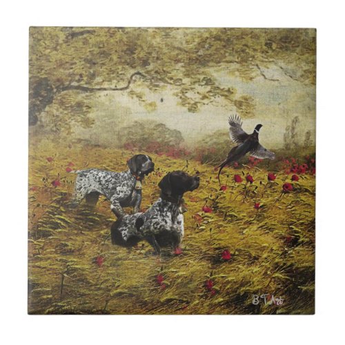 German Shorthaired Pointers Ceramic Tile