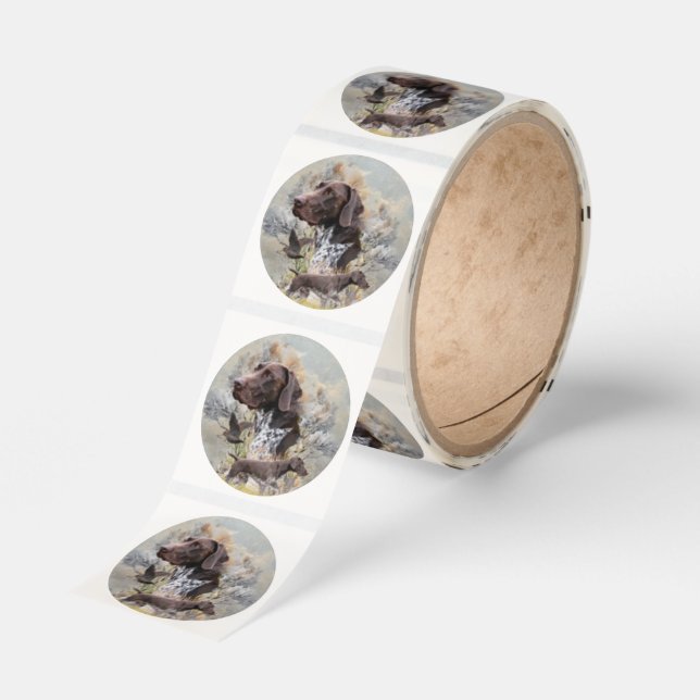 German Shorthaired Pointers Classic Round Sticker (Roll)