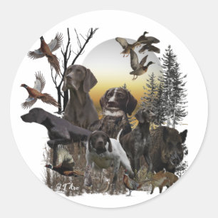 German Shorthaired Pointers Classic Round Sticker