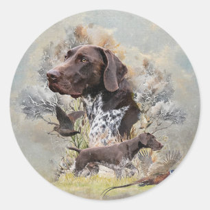German Shorthaired Pointers Classic Round Sticker