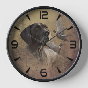 German Shorthaired Pointers Clock