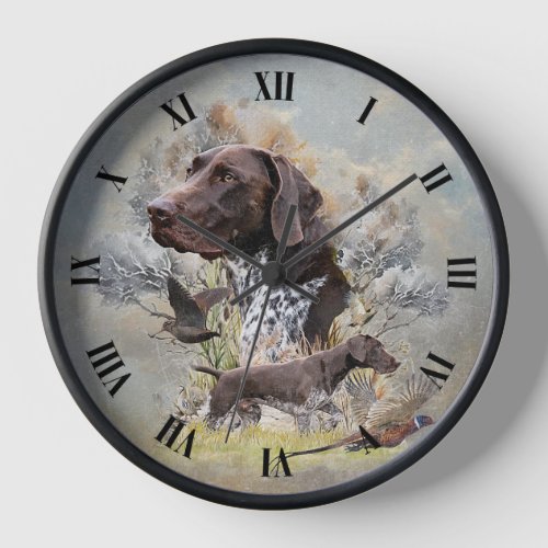 German Shorthaired Pointers  Clock