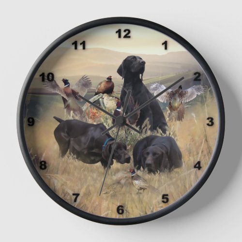 German Shorthaired Pointers  Clock