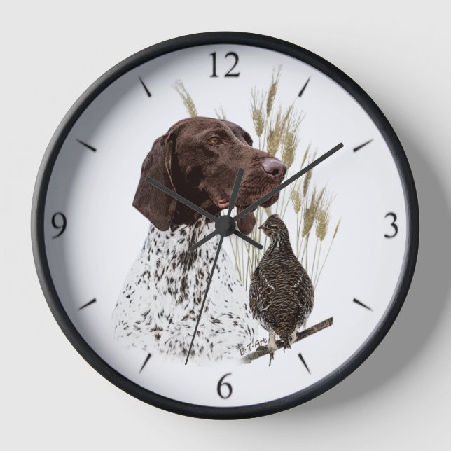 German Shorthaired Pointers  Clock (Front)
