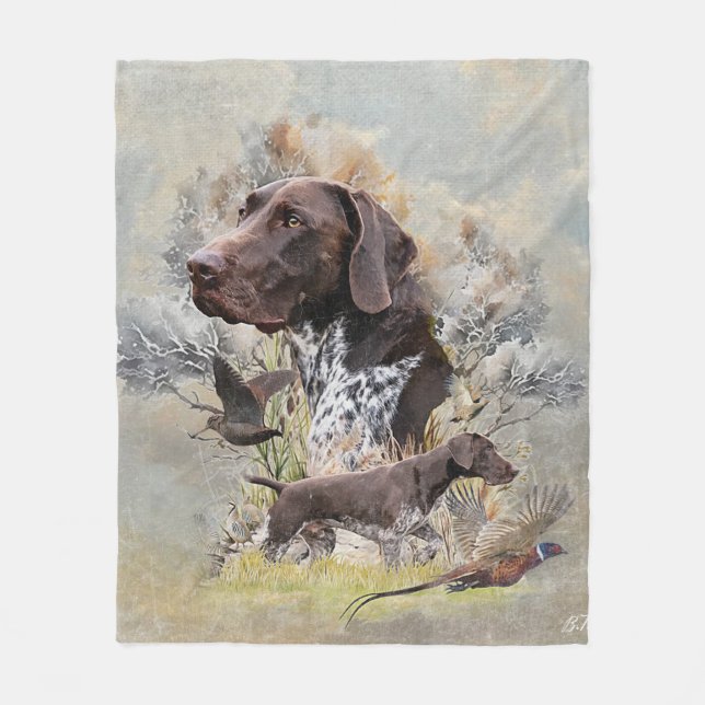 German Shorthaired Pointers  Fleece Blanket (Front)