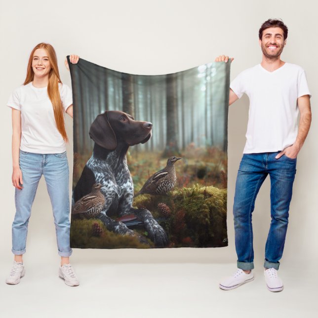 German Shorthaired Pointers Fleece Blanket (In Situ)