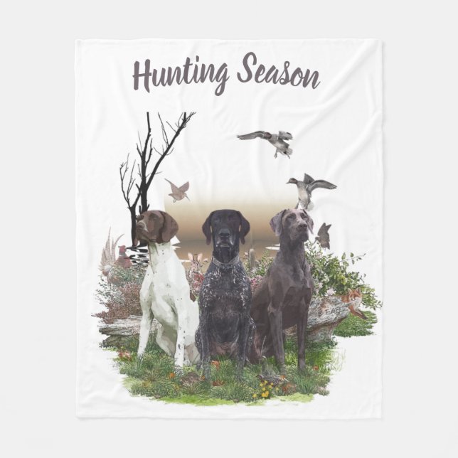German Shorthaired Pointers (GSP), a hunting pheas Fleece Blanket (Front)