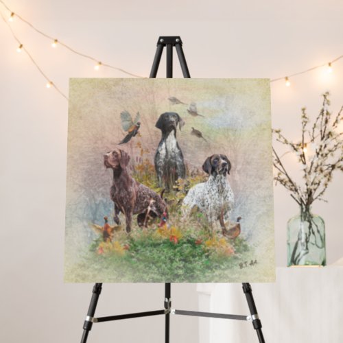 German Shorthaired Pointers GSP a hunting pheas Foam Board