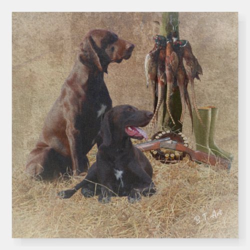 German Shorthaired Pointers GSP a hunting pheas Foam Board