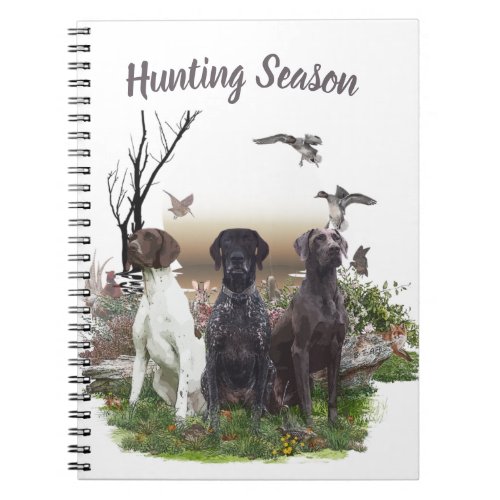 German Shorthaired Pointers GSP a hunting pheas Notebook