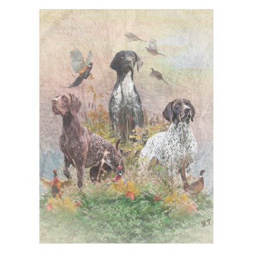 German Shorthaired Pointers GSP a hunting pheas Tablecloth