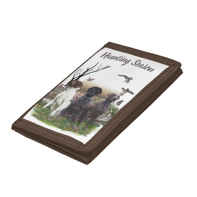 German Shorthaired Pointers (GSP), a hunting pheas Trifold Wallet (Bottom)
