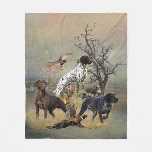 German Shorthaired Pointers GSP    Fleece Blanket