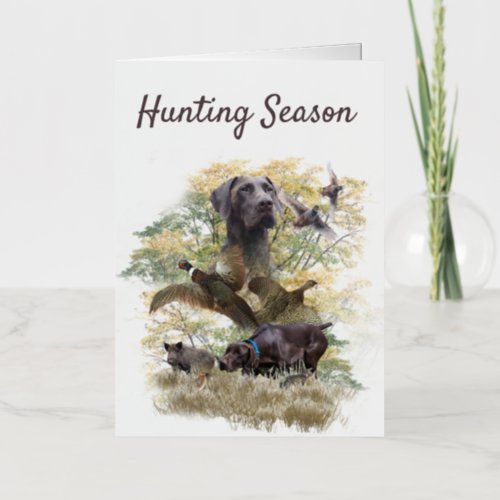 German Shorthaired Pointers GSP       Foil Greeting Card