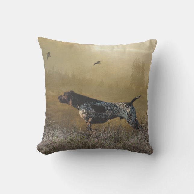 German Shorthaired Pointers (GSP) Gift Box Ceramic Outdoor Pillow (Front)