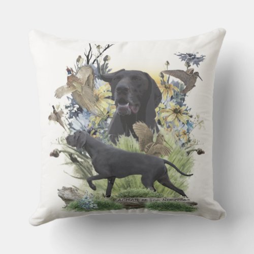 German Shorthaired Pointers GSP   Outdoor Pillow