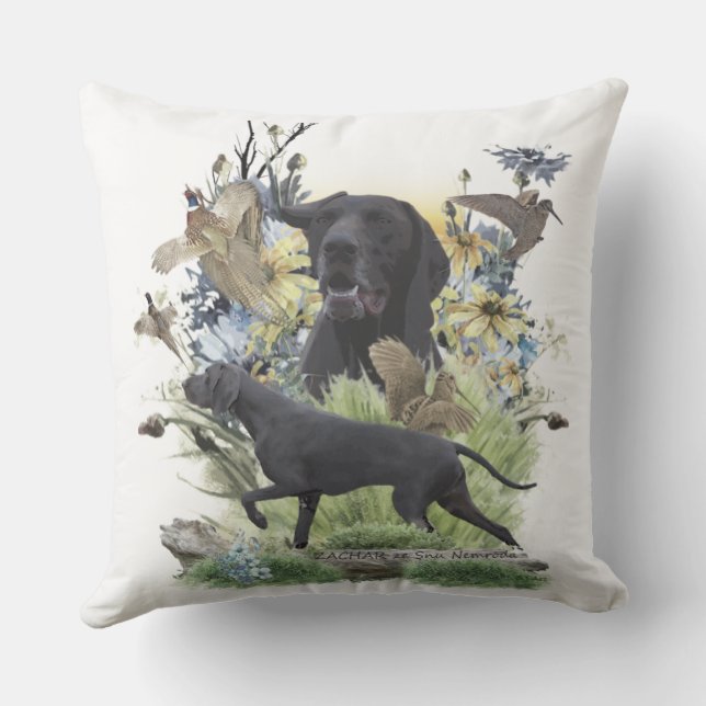 German Shorthaired Pointers (GSP)   Outdoor Pillow (Back)