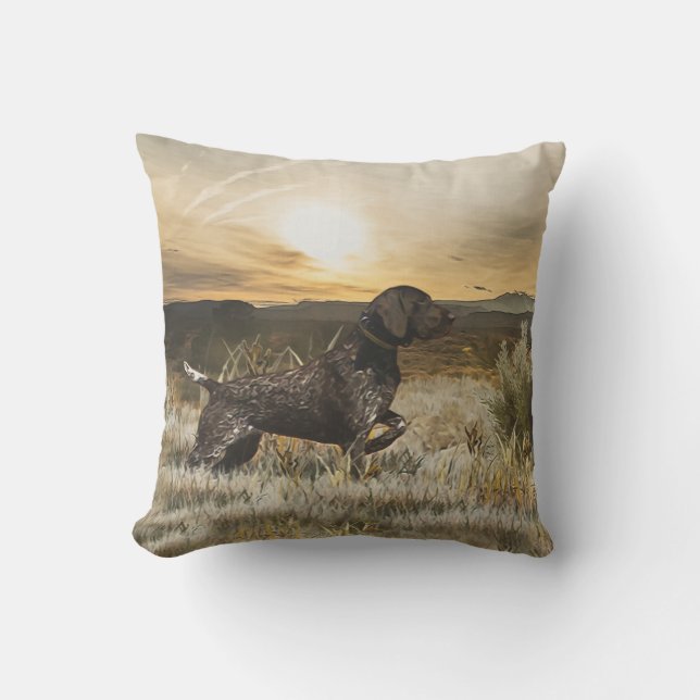 German Shorthaired Pointers (GSP)     Outdoor Pillow (Front)
