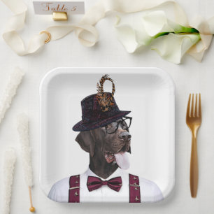 German Shorthaired Pointers (GSP) Paper Plates