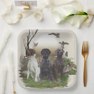 German Shorthaired Pointers (GSP) Paper Plates