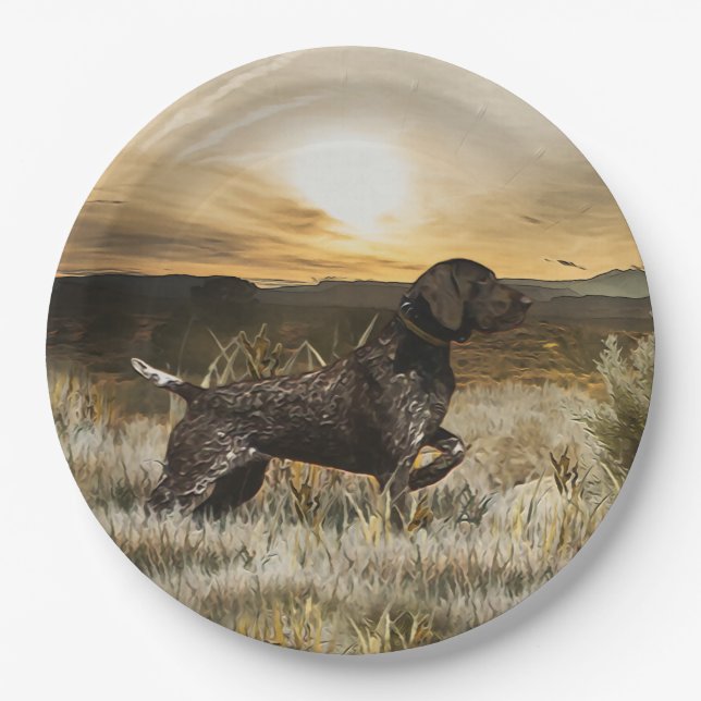 German Shorthaired Pointers (GSP)    Paper Plates (Front)