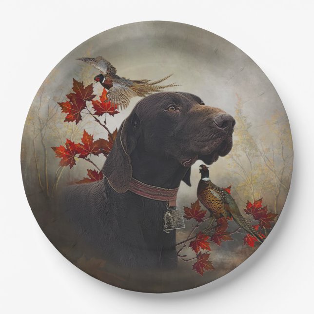 German Shorthaired Pointers (GSP)    Paper Plates (Front)