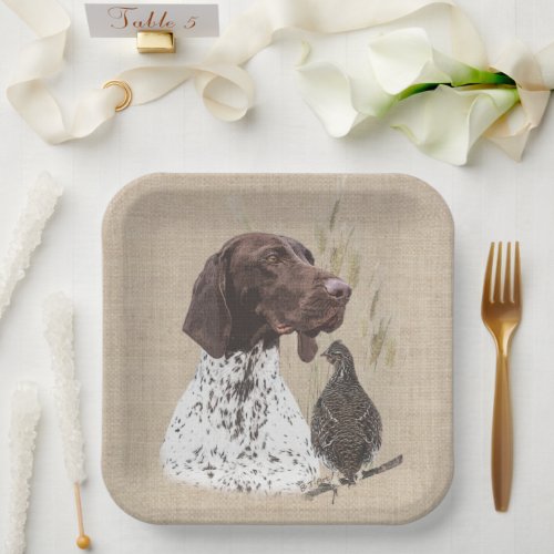 German Shorthaired Pointers GSP  Paper Plates