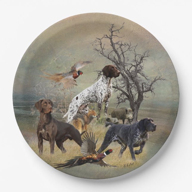 German Shorthaired Pointers (GSP)       Paper Plates (Front)