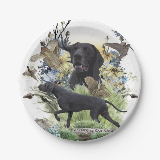 German Shorthaired Pointers (GSP)  Paper Plates (Front)