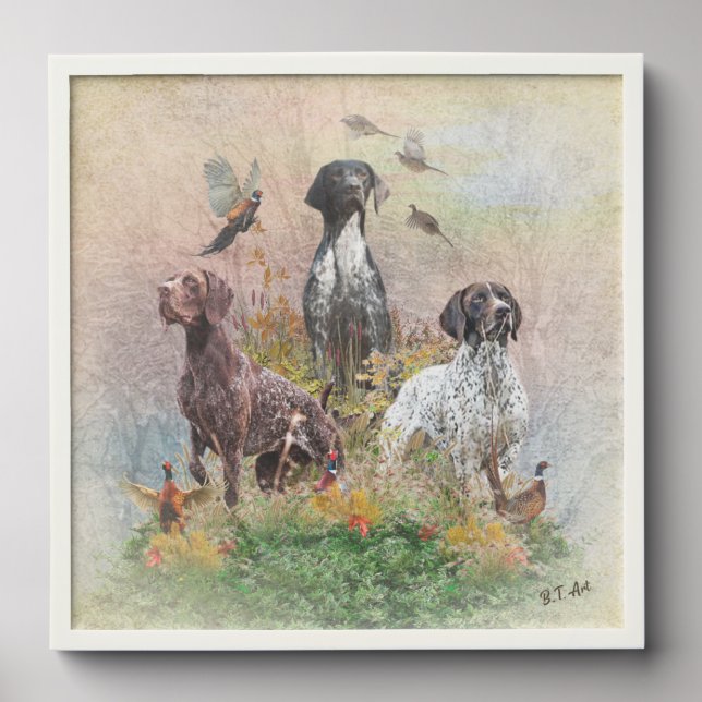 German Shorthaired Pointers (GSP) Peel And Stick Photo Tile (Front Set)